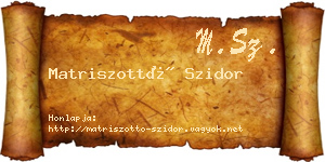 Matriszottó Szidor névjegykártya